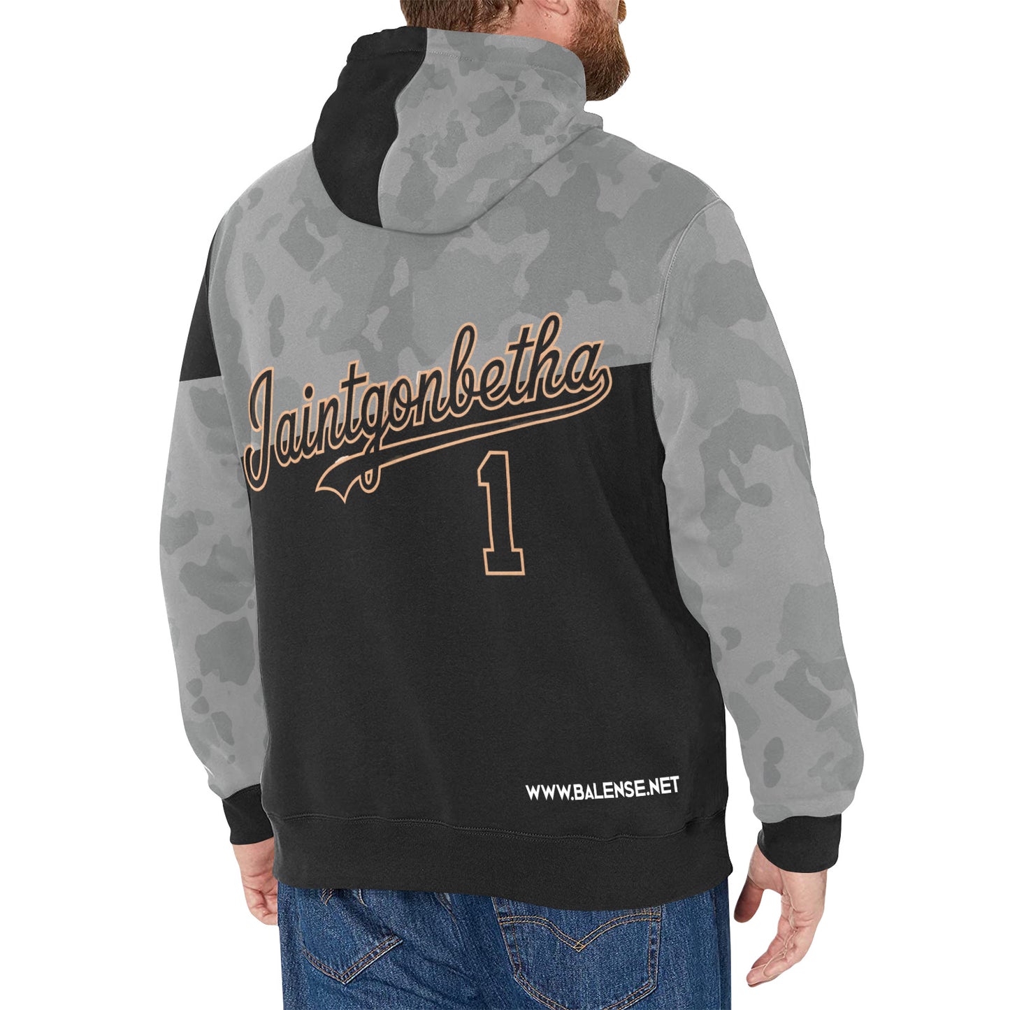T.R.I.P Tha1 Men's Long Sleeve Leopard Print Fleece Hoodie