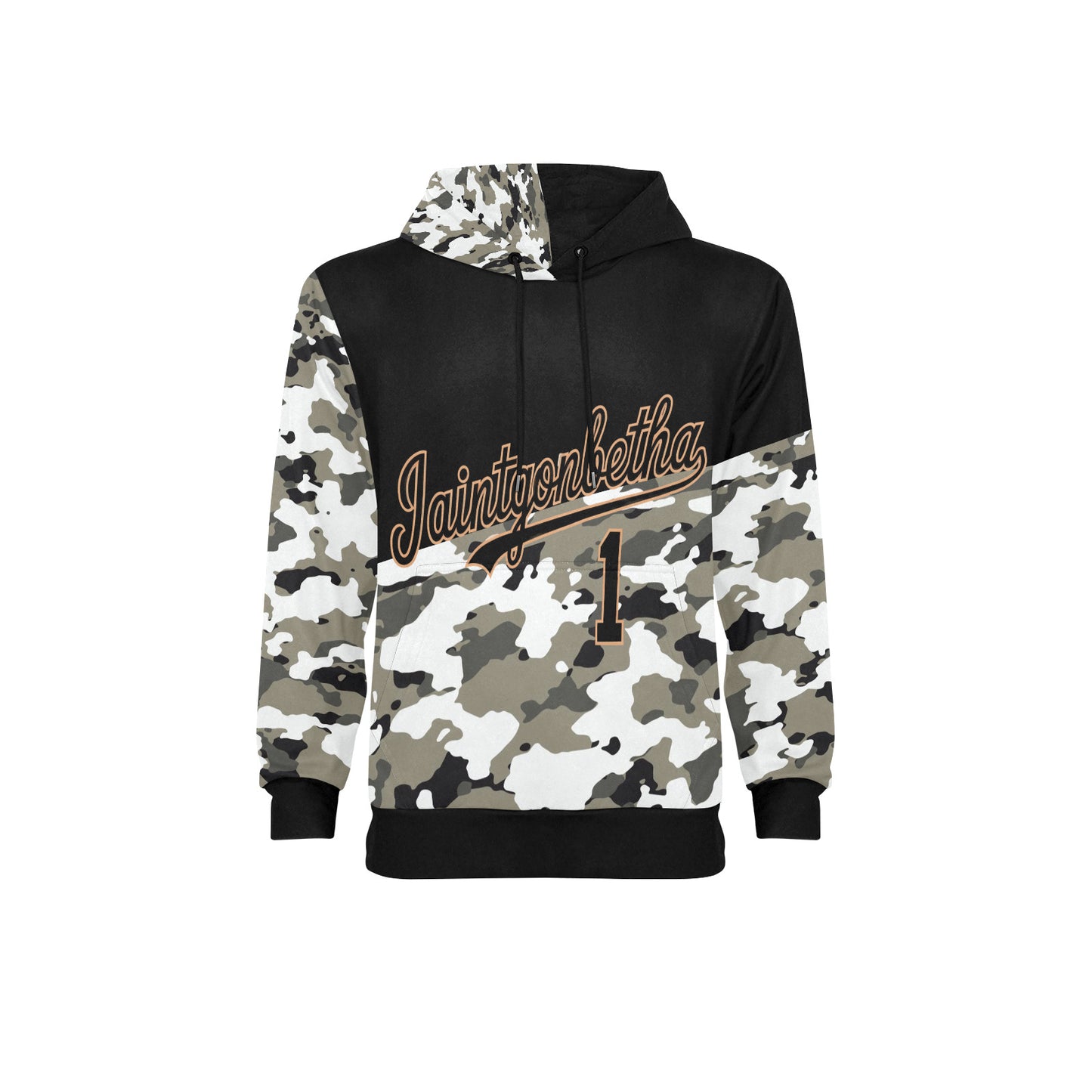 T.R.I.P Tha1 Men's Long Sleeve Leopard Print Fleece Hoodie