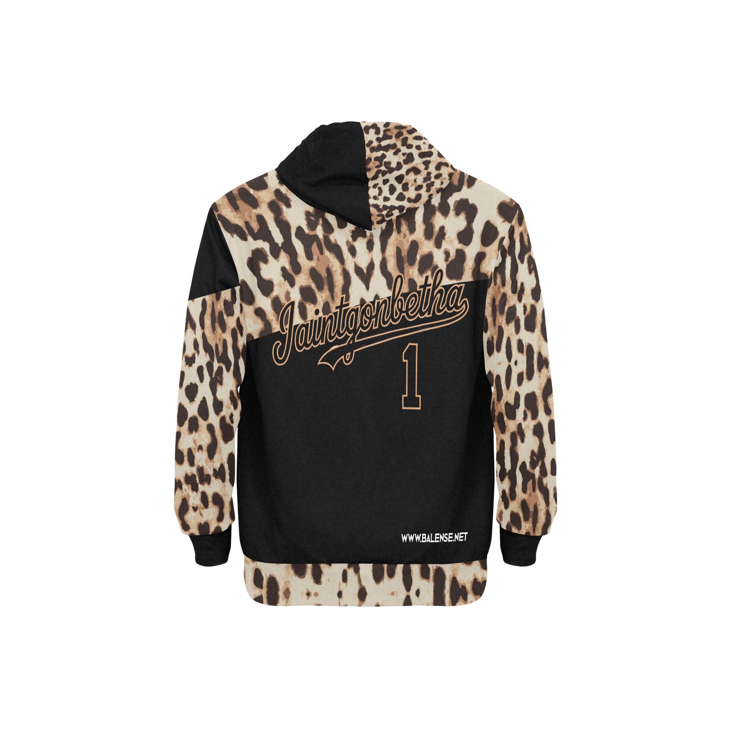 T.R.I.P Tha1 Men's Long Sleeve Leopard Print Fleece Hoodie