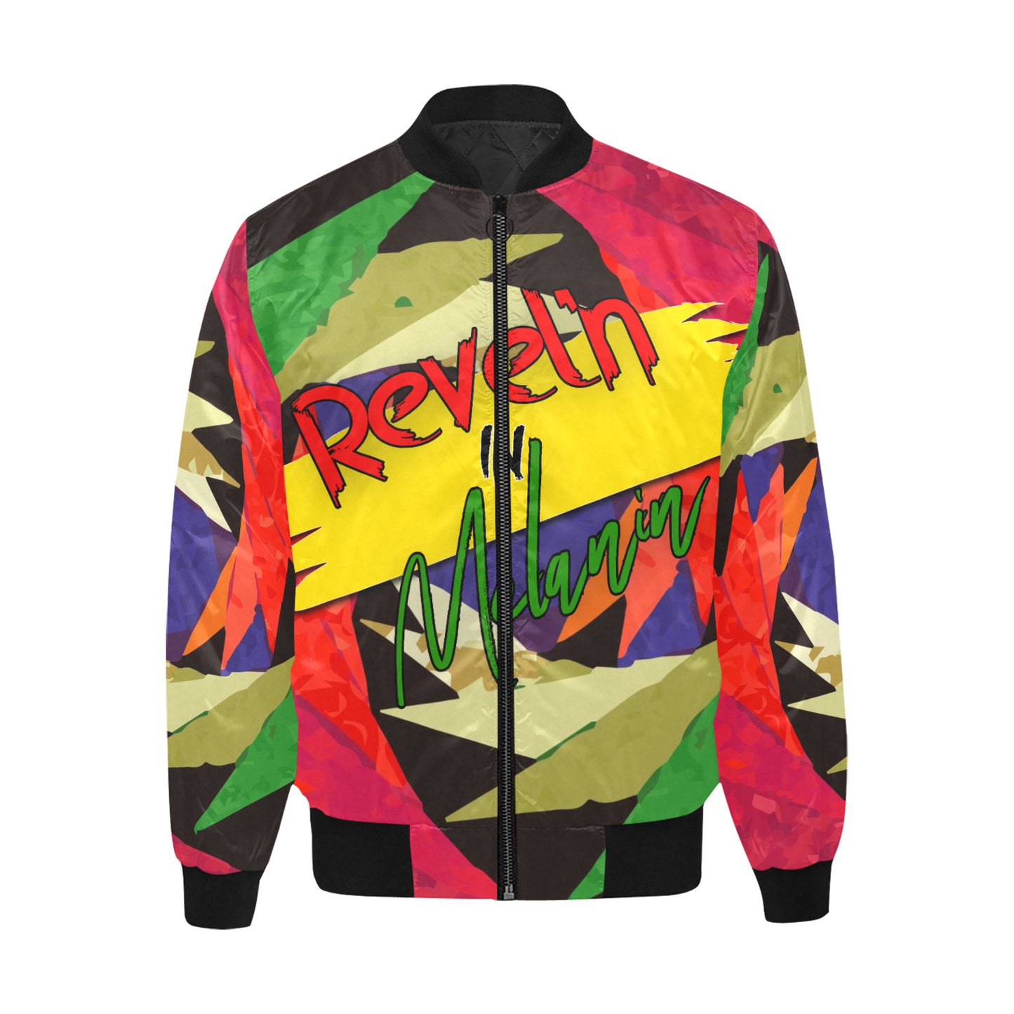 Revel'n in Melanin Men's Quilted Bomber Jacket