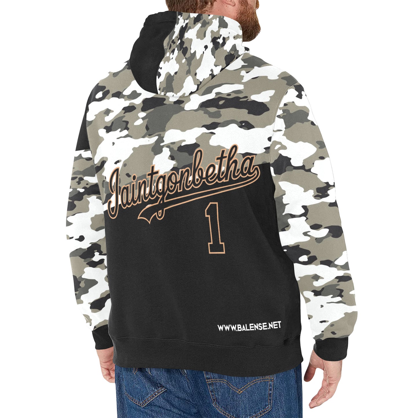 T.R.I.P Tha1 Men's Long Sleeve Leopard Print Fleece Hoodie