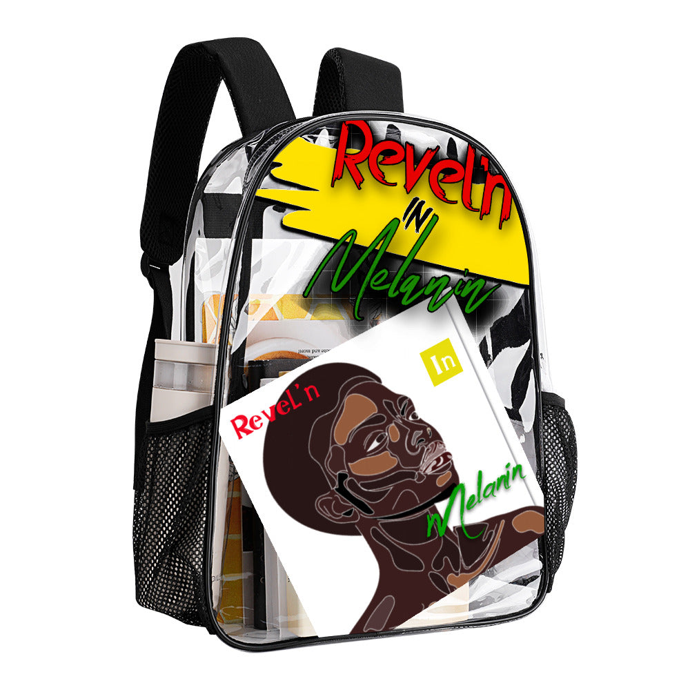 Revel'n in Melanin Transparent Bag 17 inch
