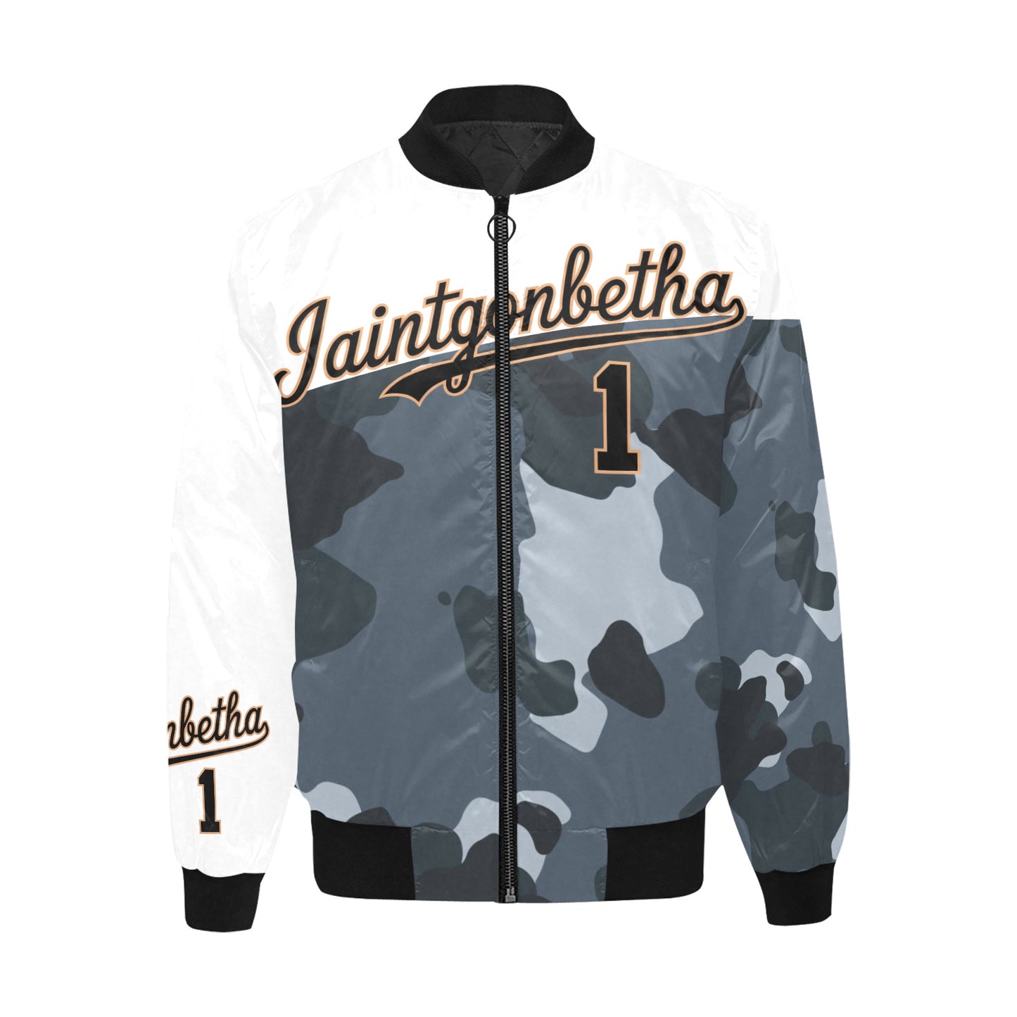 T.R.I.P. Tha1 Print Quilted Bomber Jacket
