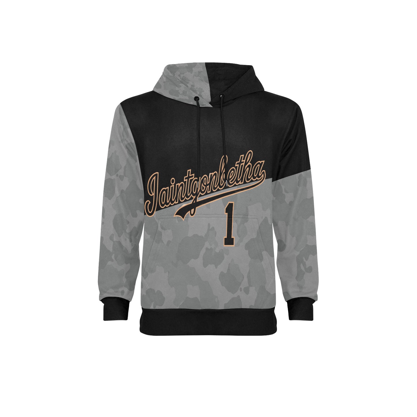 T.R.I.P Tha1 Men's Long Sleeve Leopard Print Fleece Hoodie
