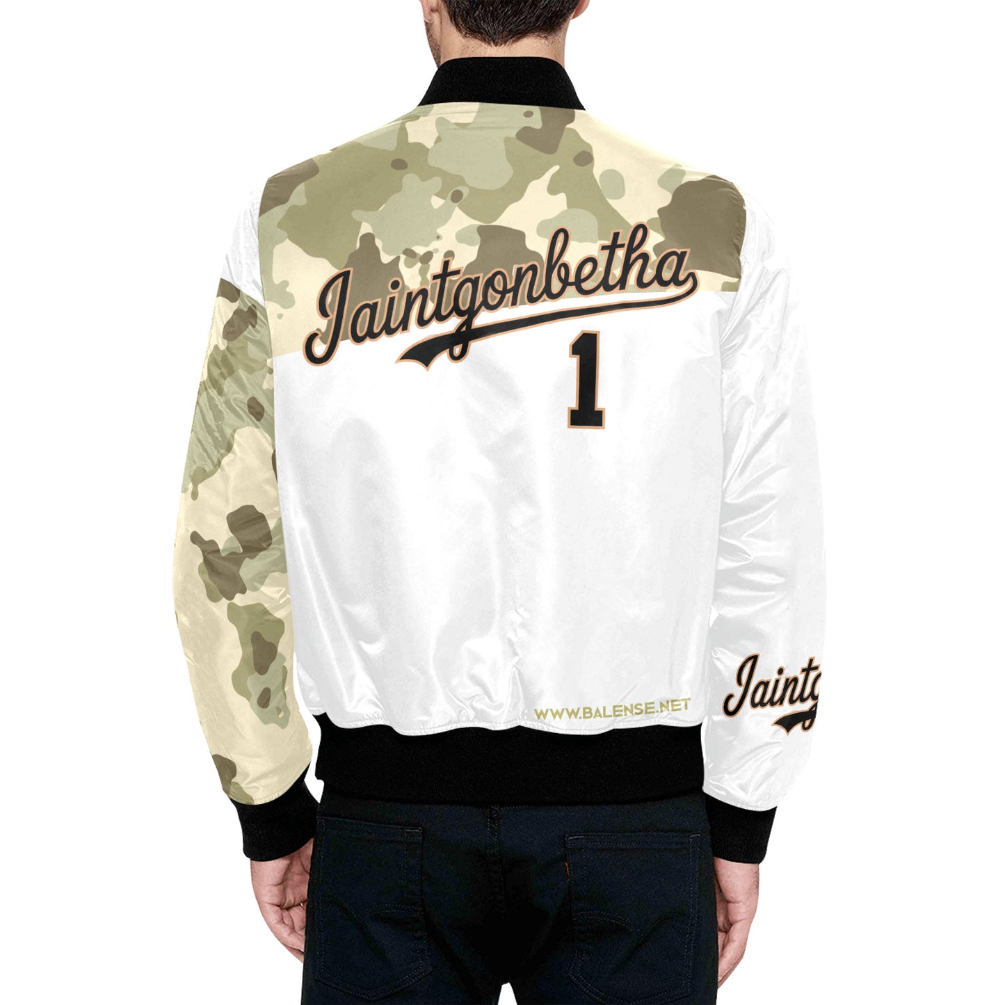 T.R.I.P. Tha1 Print Quilted Bomber Jacket