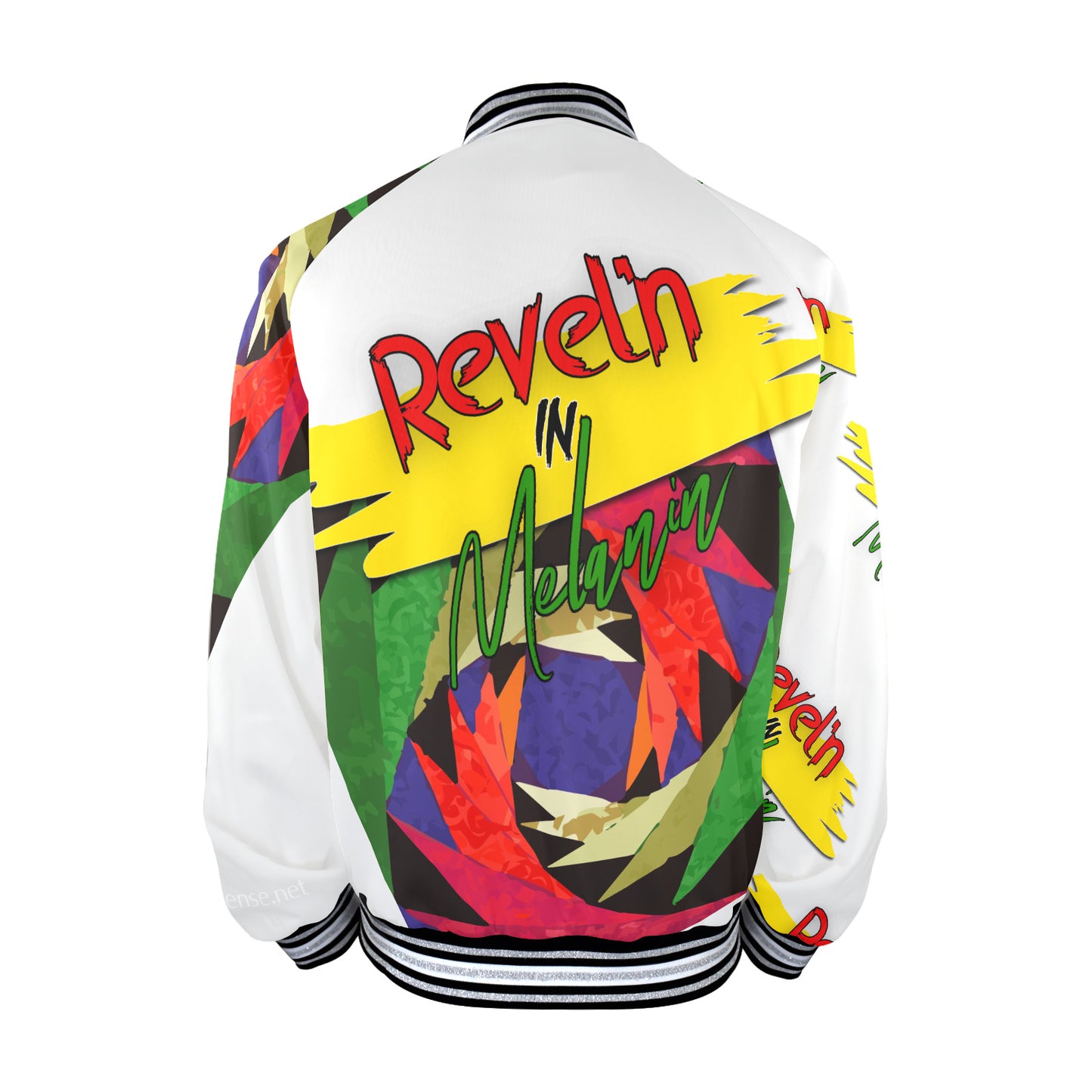 Revel'n in Melanin Men's Striped Trim Bomber Jacket