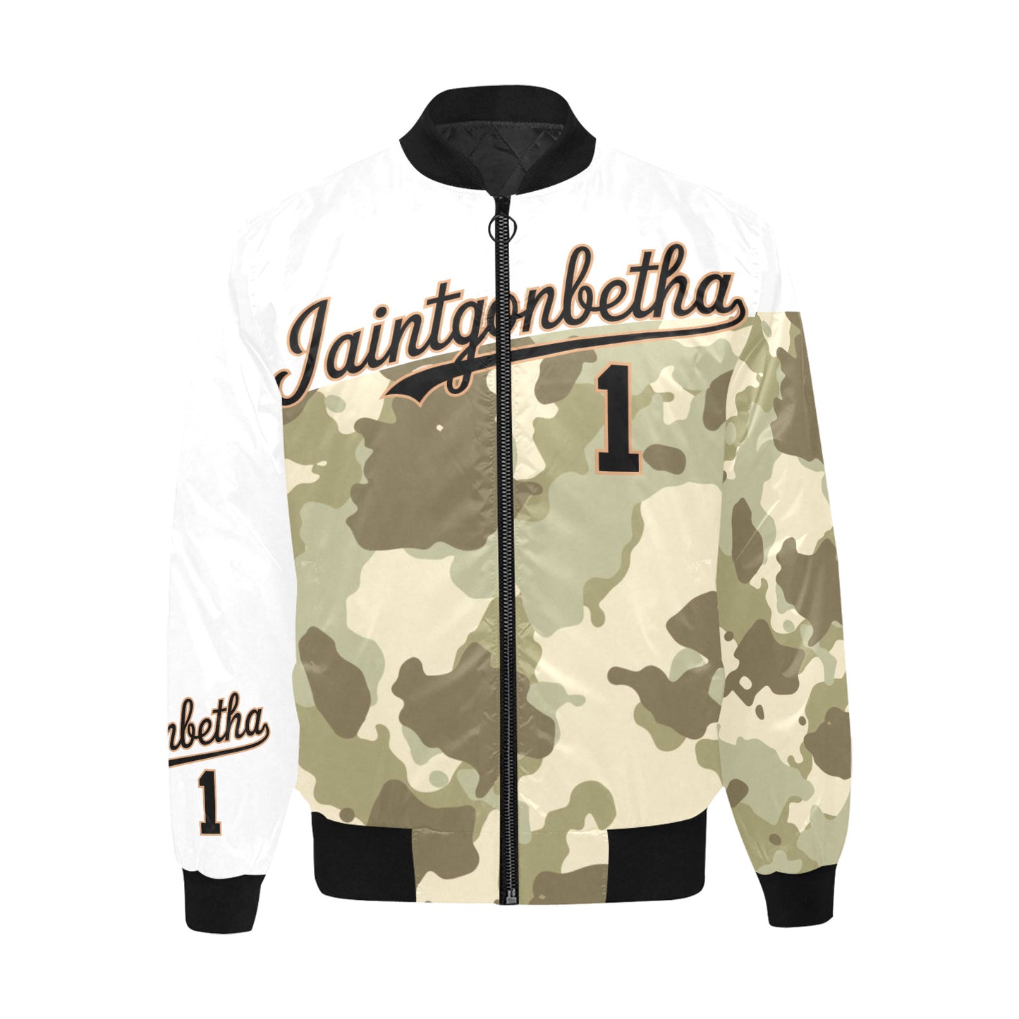 T.R.I.P. Tha1 Print Quilted Bomber Jacket