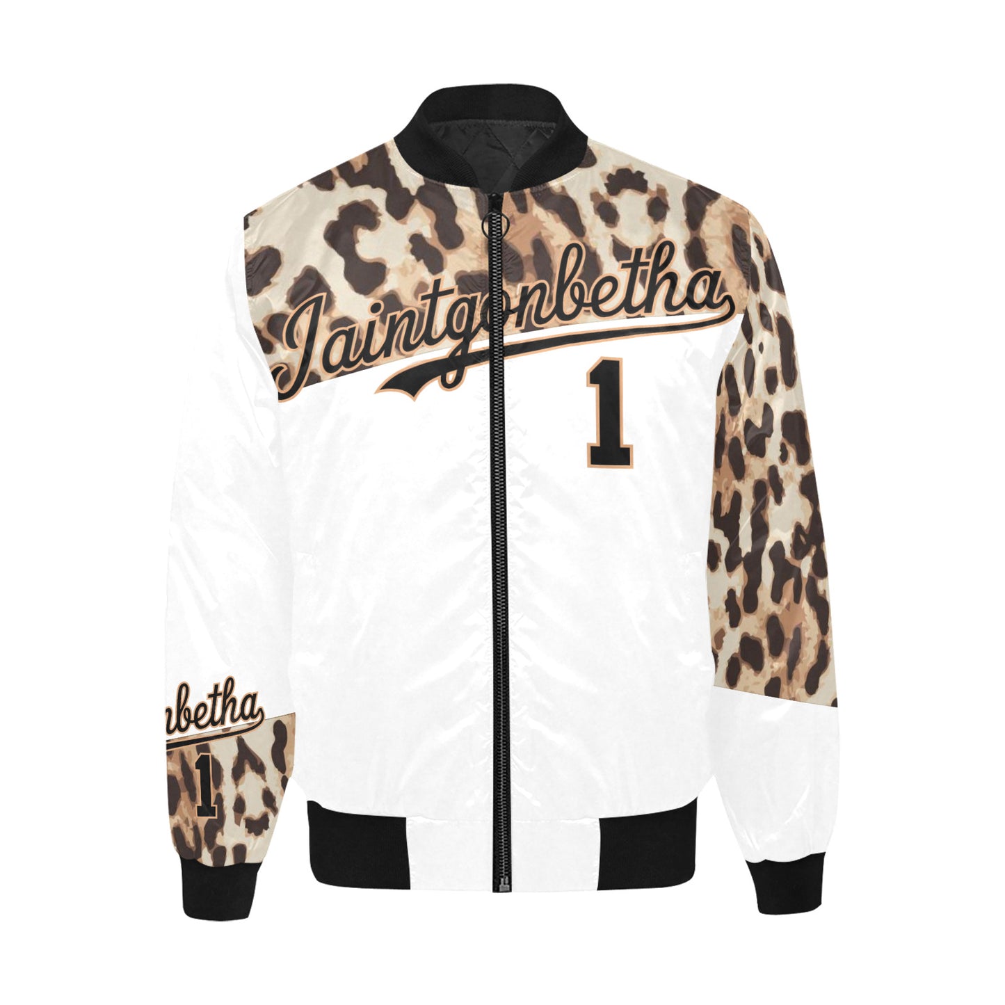 T.R.I.P. Tha1 Print Quilted Bomber Jacket