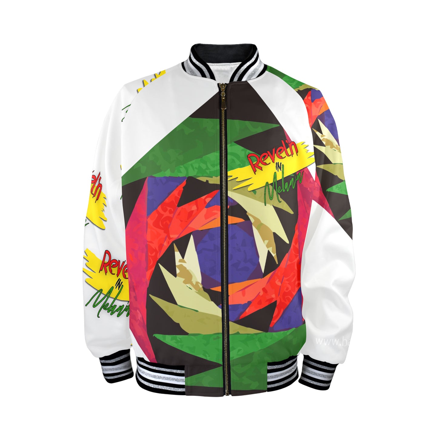 Revel'n in Melanin Men's Striped Trim Bomber Jacket